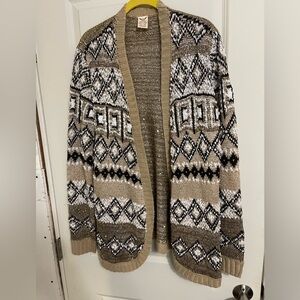 Good condition sweater cardigan with gold sequins